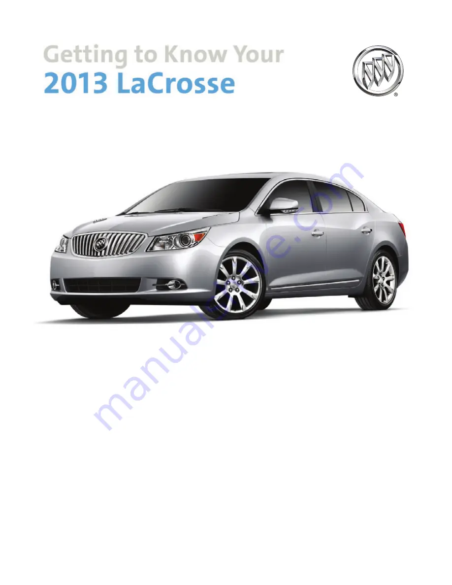 Buick 2013 Buick LaCrosse Getting To Know Manual Download Page 1