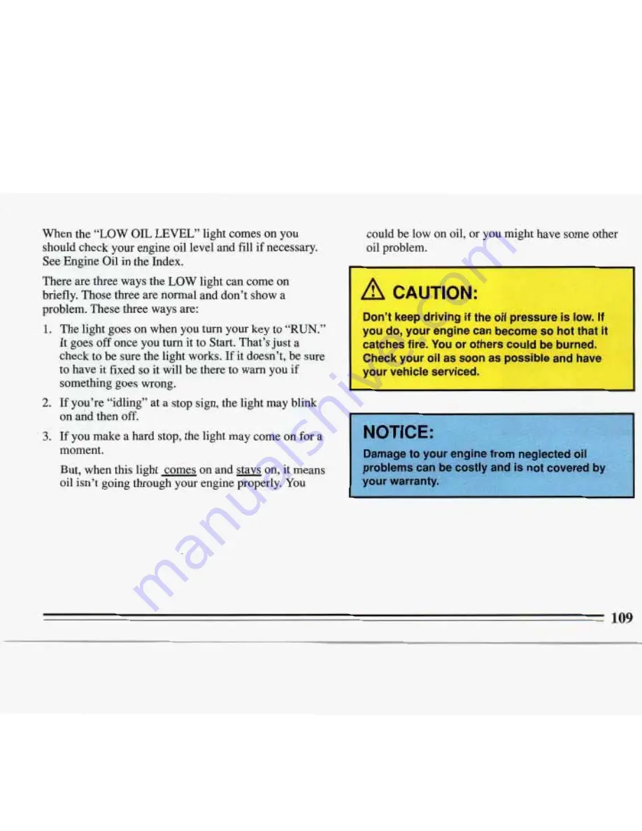 Buick RIVIERA 1993 Manual Download Page 111