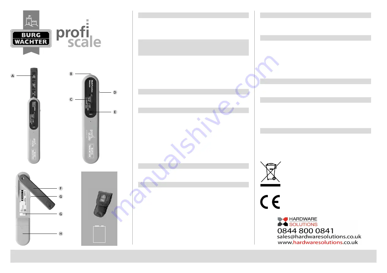 Burg Wächter ProfiScale LOCATE S Operating Instructions Download Page 4