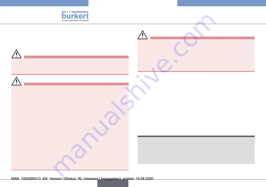 Burkert 2301 Series Operating Instructions Manual Download Page 22