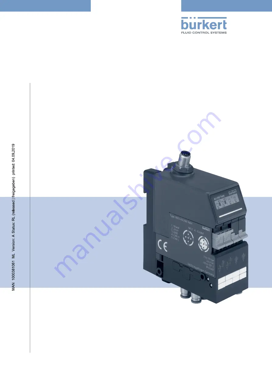 Burkert 8653 AirLINE Field Скачать руководство пользователя страница 1