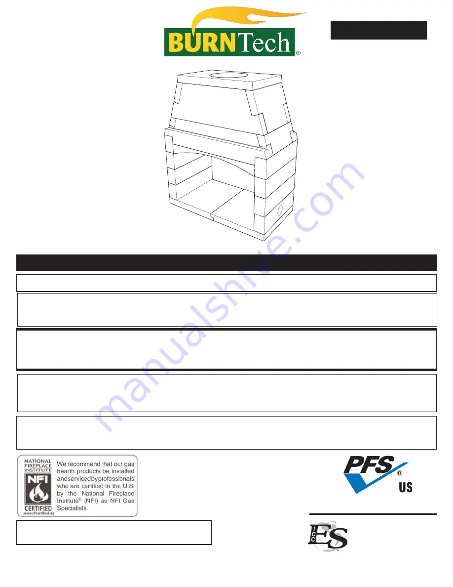 Burntech OFS43-ST Installation Instructions Manual Download Page 1