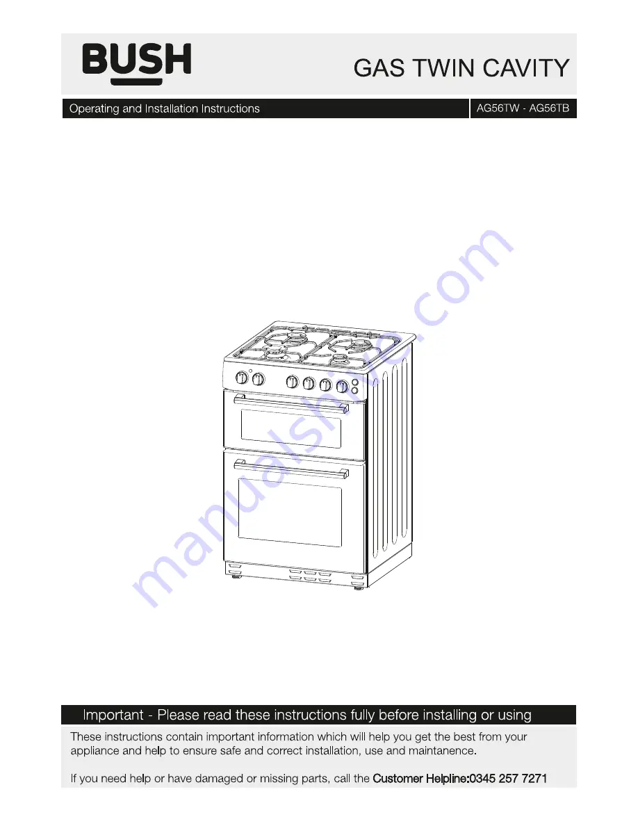 Bush AG56TB Скачать руководство пользователя страница 1