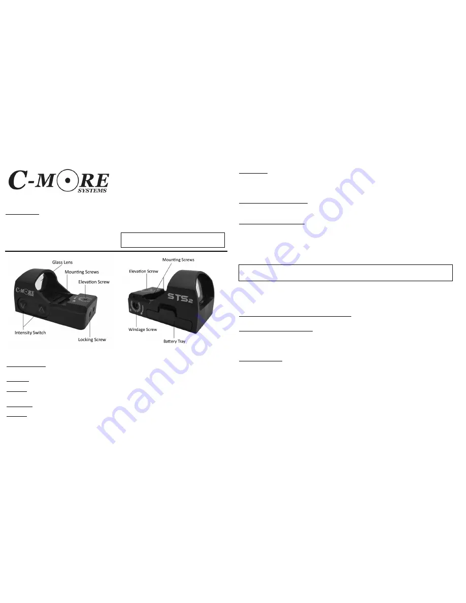 C-MORE STS2B-3 Instruction Manual Download Page 1