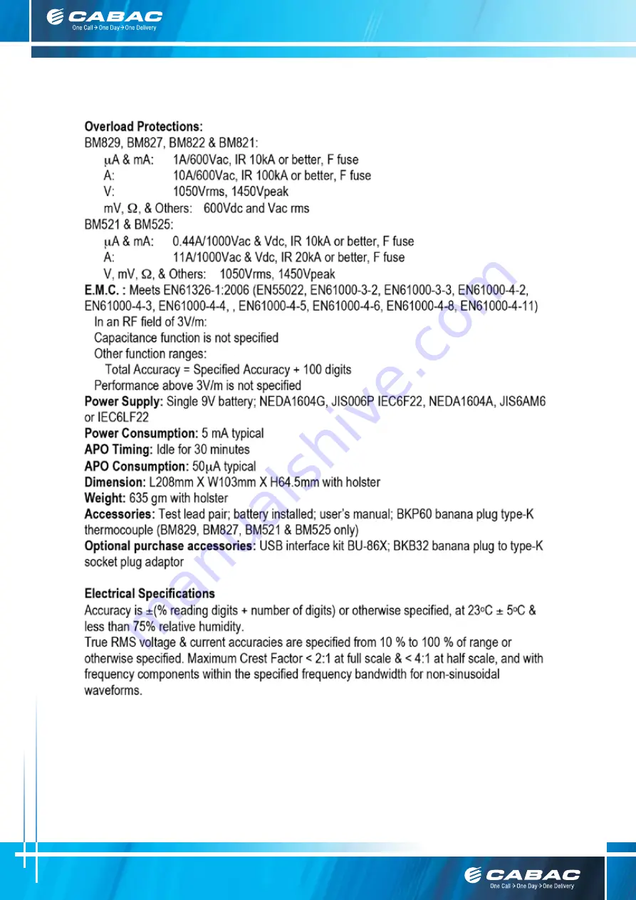 CABAC BM822 Скачать руководство пользователя страница 20