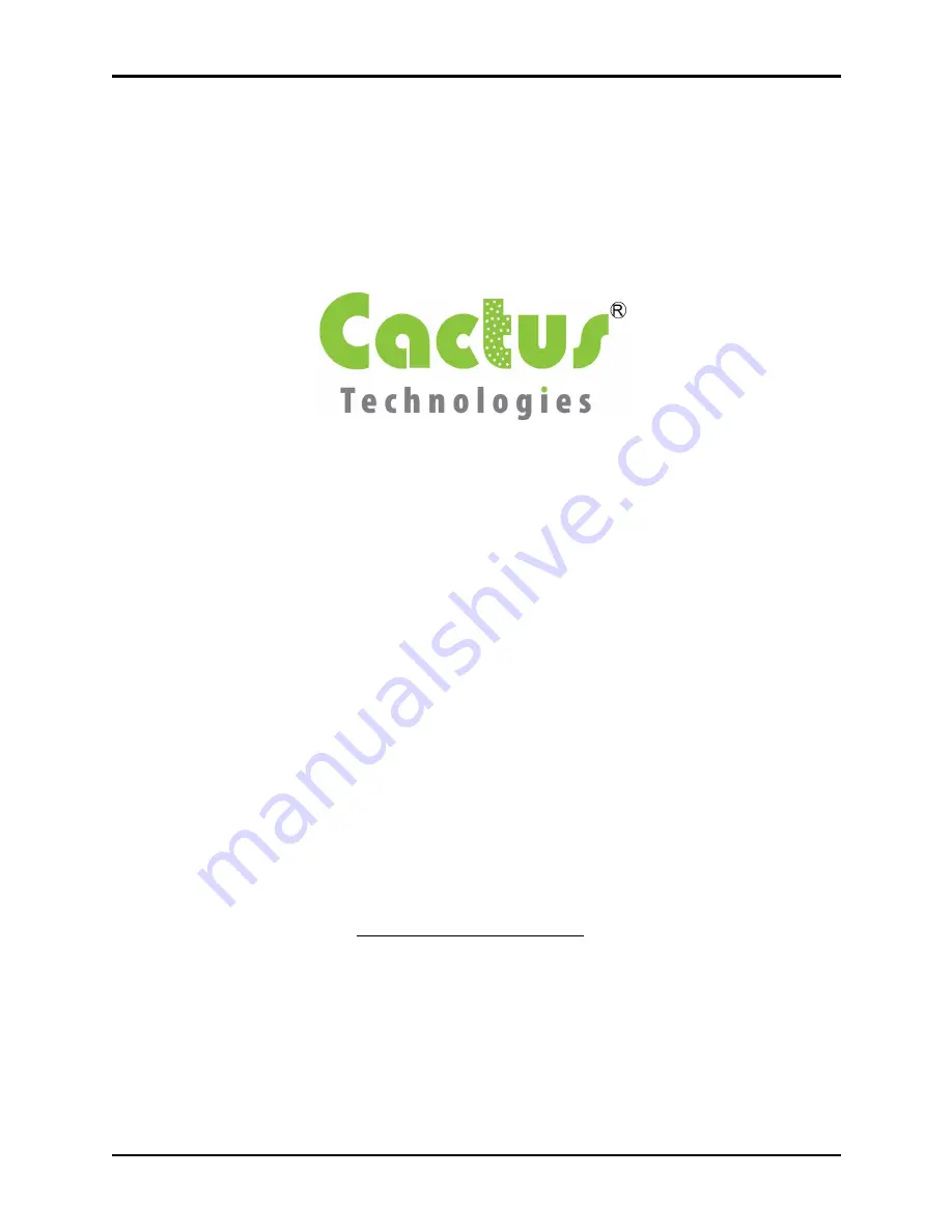 Cactus 602 SERIES Product Manual Download Page 1