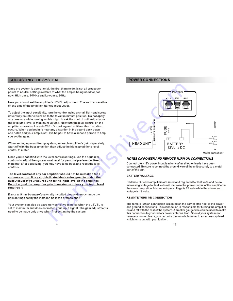 Cadence Q 1000ID Instruction Manual Download Page 5