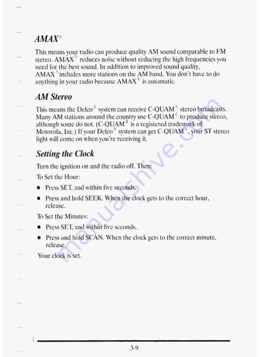 Cadillac 1995 Sedan De Ville Owner'S Manual Download Page 178