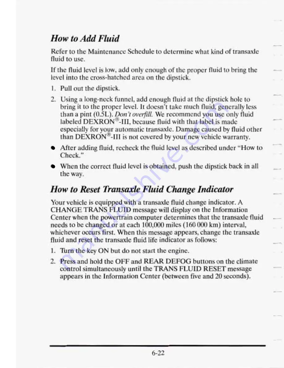 Cadillac 1995 Seville Owner'S Manual Download Page 293