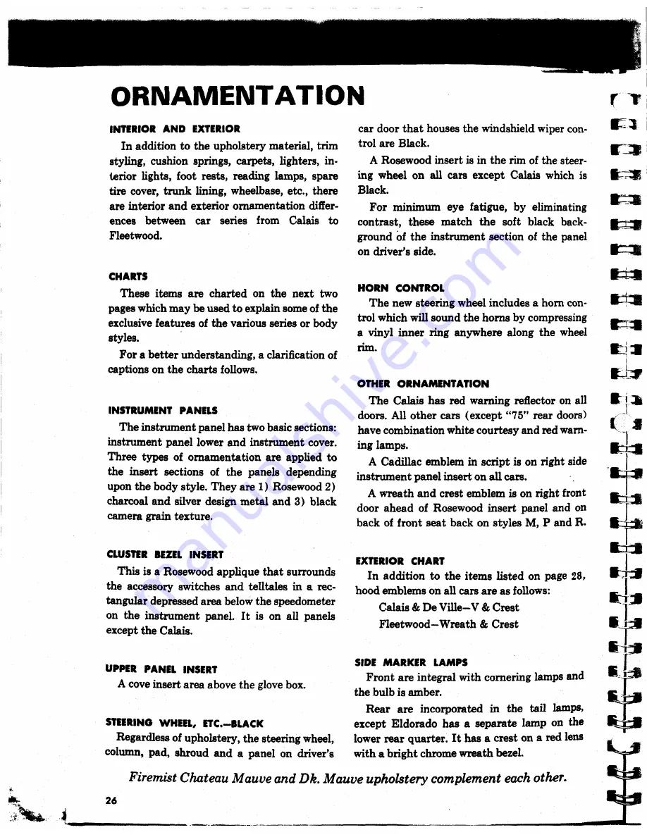 Cadillac Calais 1969 Data Book Download Page 172