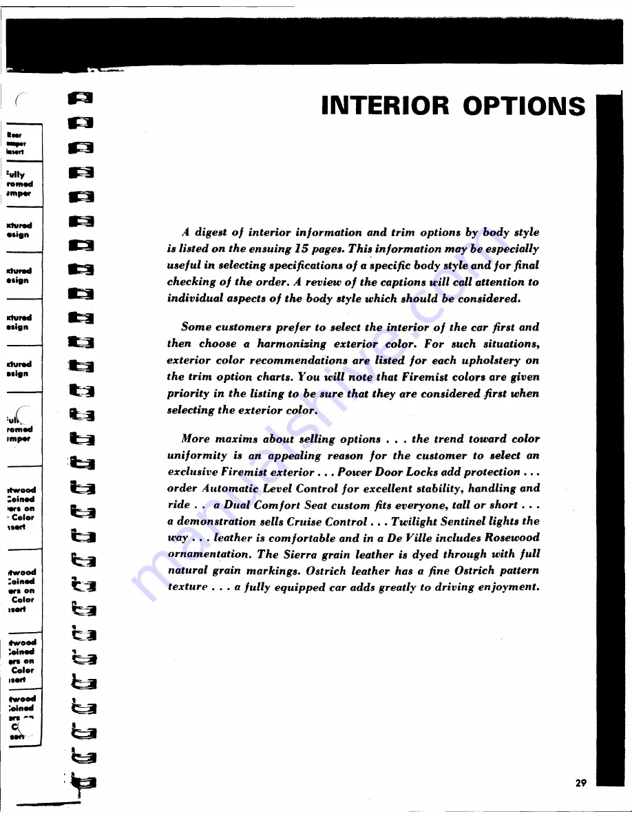 Cadillac Calais 1969 Data Book Download Page 175