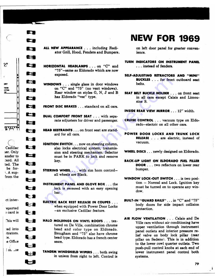 Cadillac Calais 1969 Data Book Download Page 227