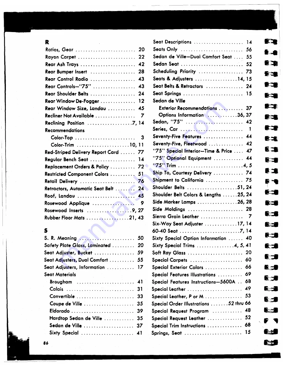 Cadillac Calais 1969 Data Book Download Page 234