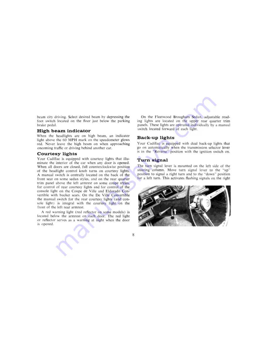 Cadillac Calais Coupe 1966 Owner'S Manual Download Page 8