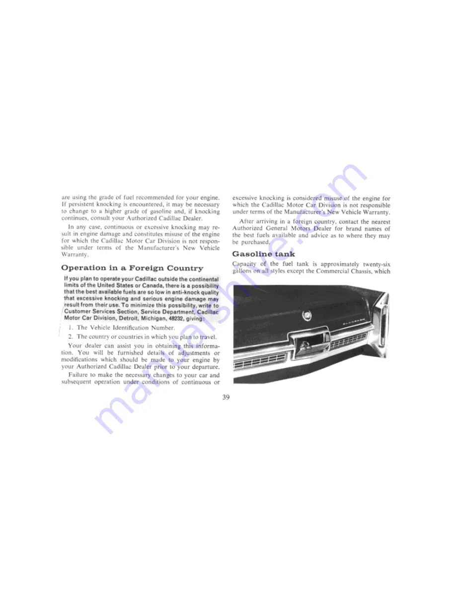 Cadillac Calais Coupe 1966 Owner'S Manual Download Page 39