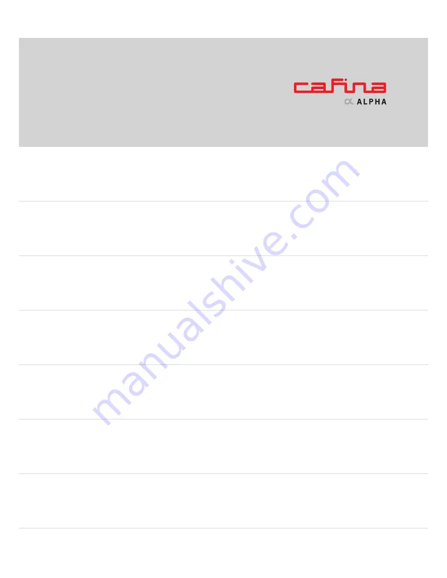 Cafina alpha Operating Manual Download Page 1