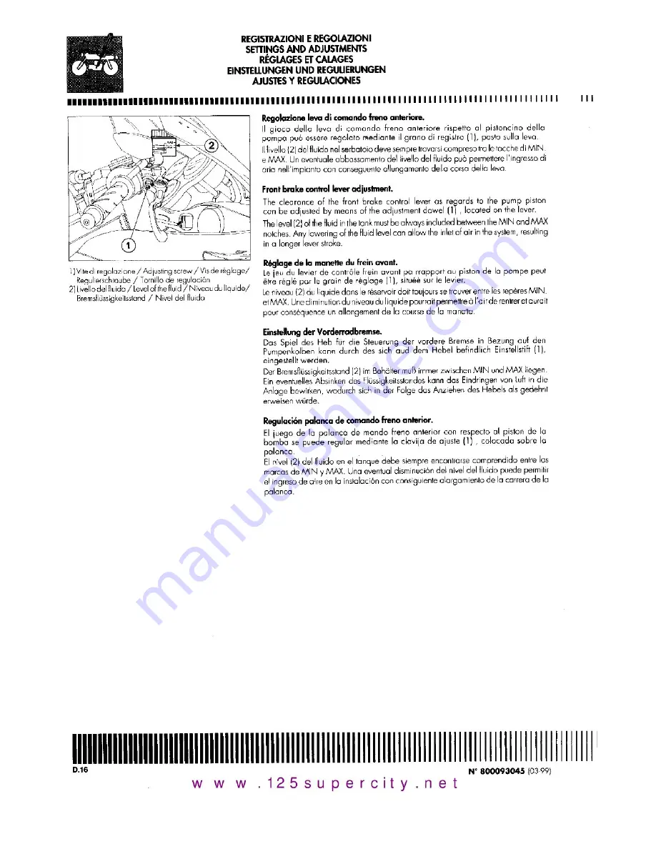 Cagiva 1999 MITO ev Workshop Manual Download Page 28