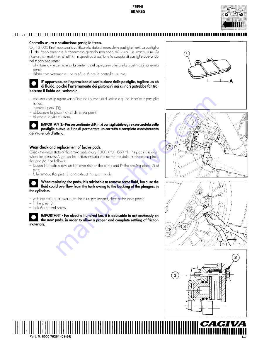 Cagiva Roadster 521 Workshop Manual Download Page 191