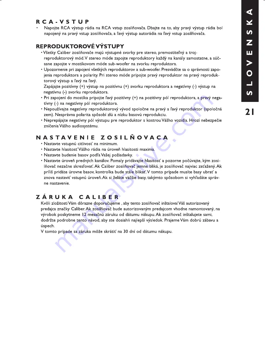 Caliber CA2050 Manual Download Page 21