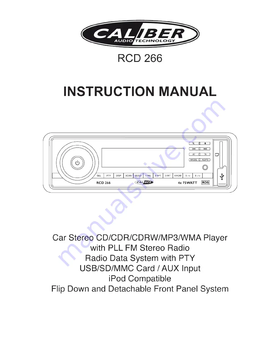 Caliber RCD 266 Скачать руководство пользователя страница 1