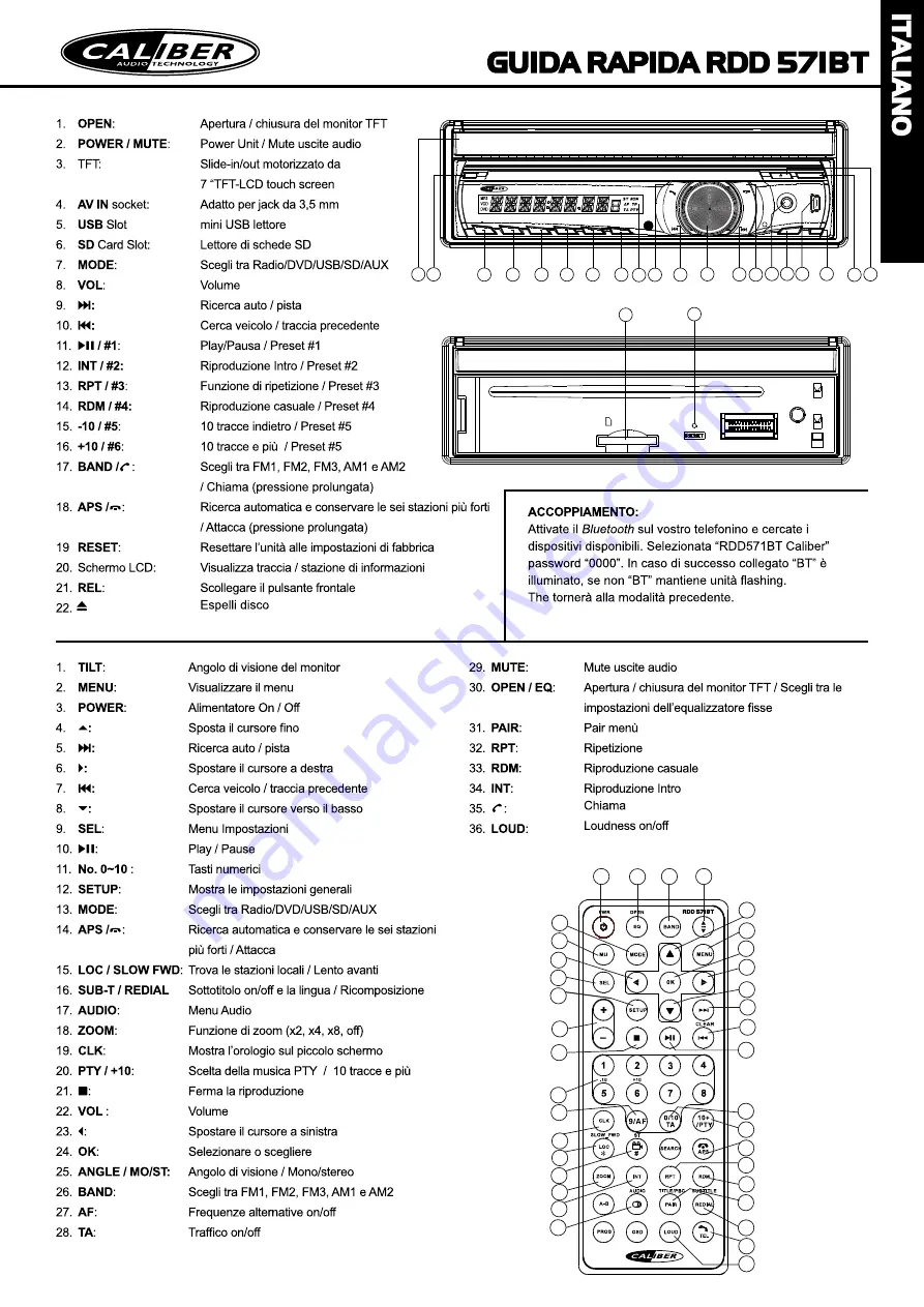 Caliber RDD 571BT Quick Start Manual Download Page 13