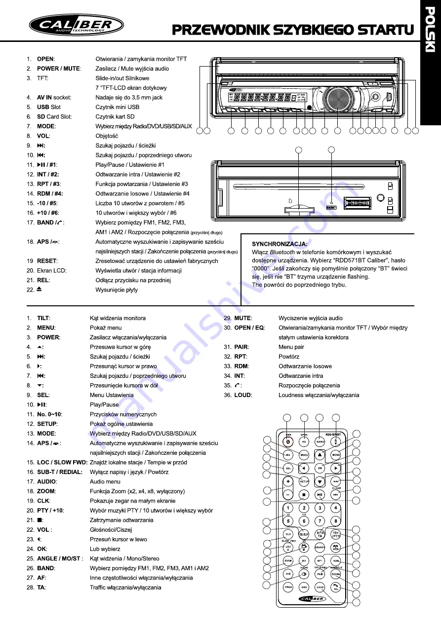 Caliber RDD 571BT Quick Start Manual Download Page 25