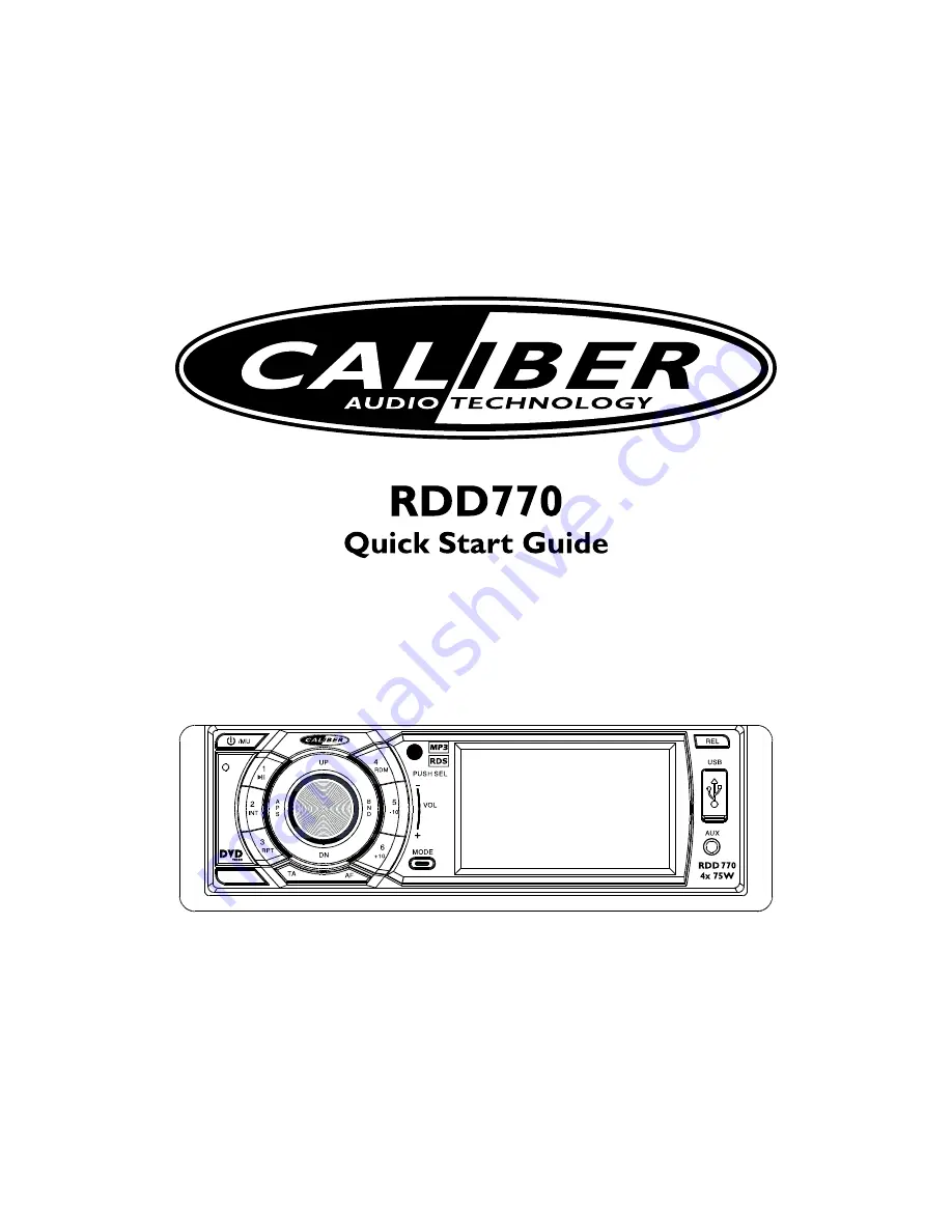 Caliber RDD770 Quick Start Manual Download Page 1