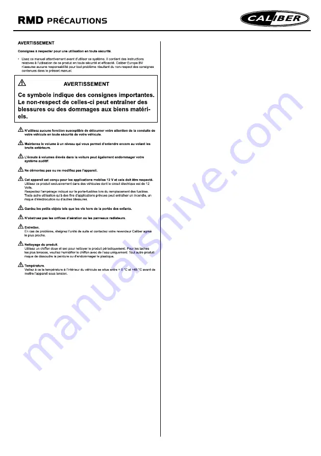 Caliber RMD 235BT Manual Download Page 7