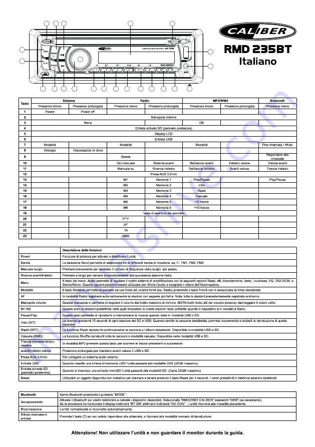 Caliber RMD 235BT Manual Download Page 10