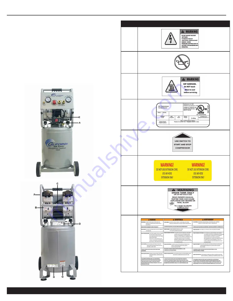 California Air Tools 10020AC Owner'S Manual Download Page 6