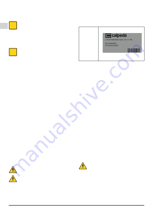 Calpeda CAL170 Technical Instructions For Use Download Page 8