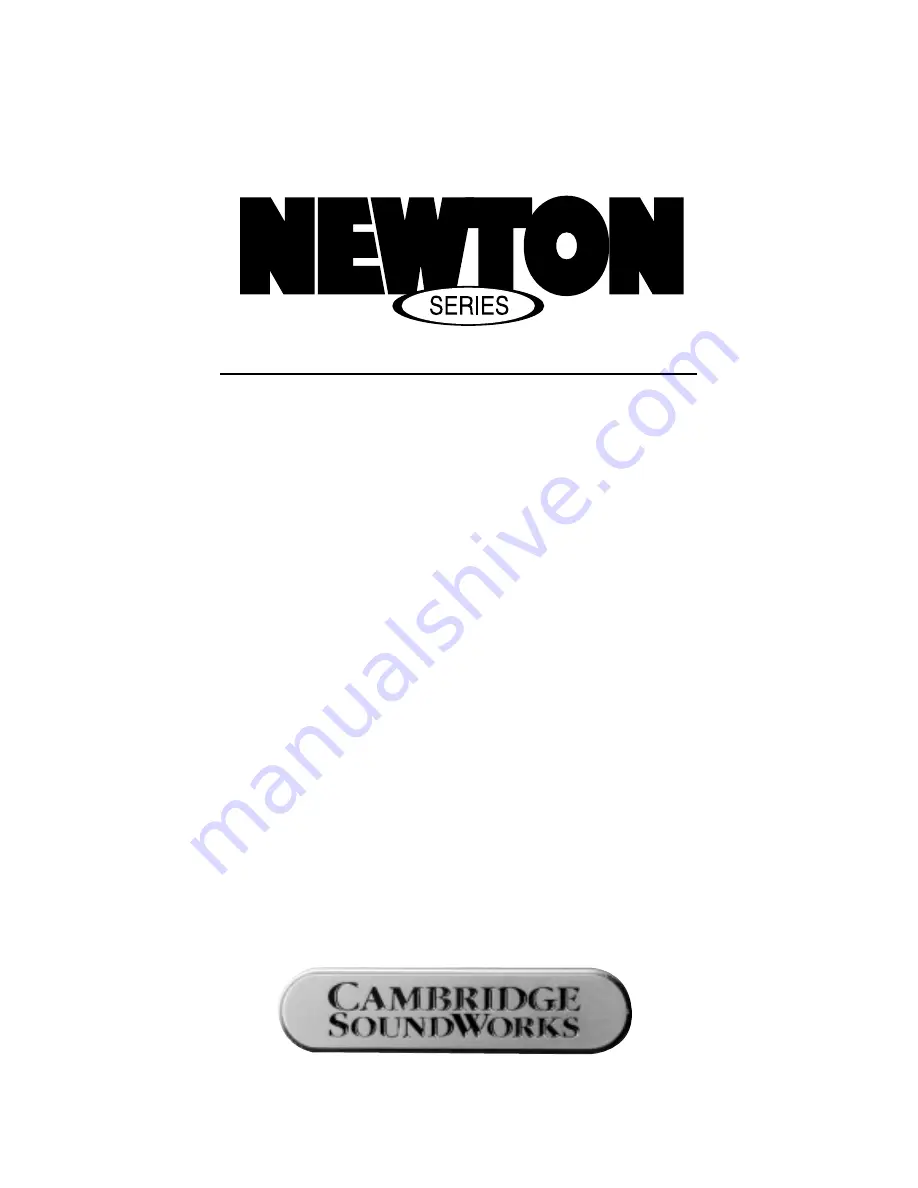 Cambridge SoundWorks NEWTON s100 Multipole User Manual Download Page 1