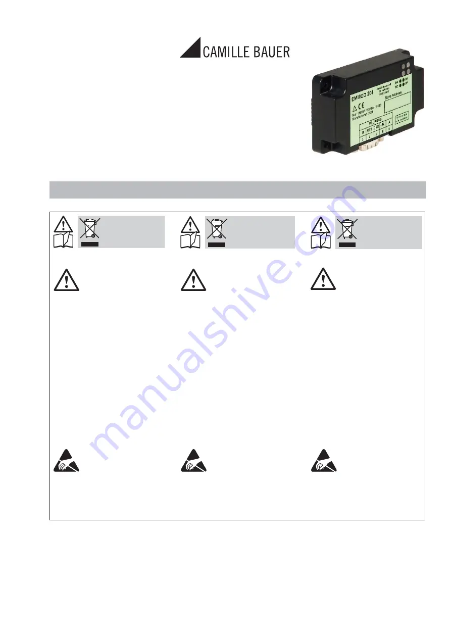 Camille Bauer EMMOD 204 Operating Instructions Manual Download Page 1