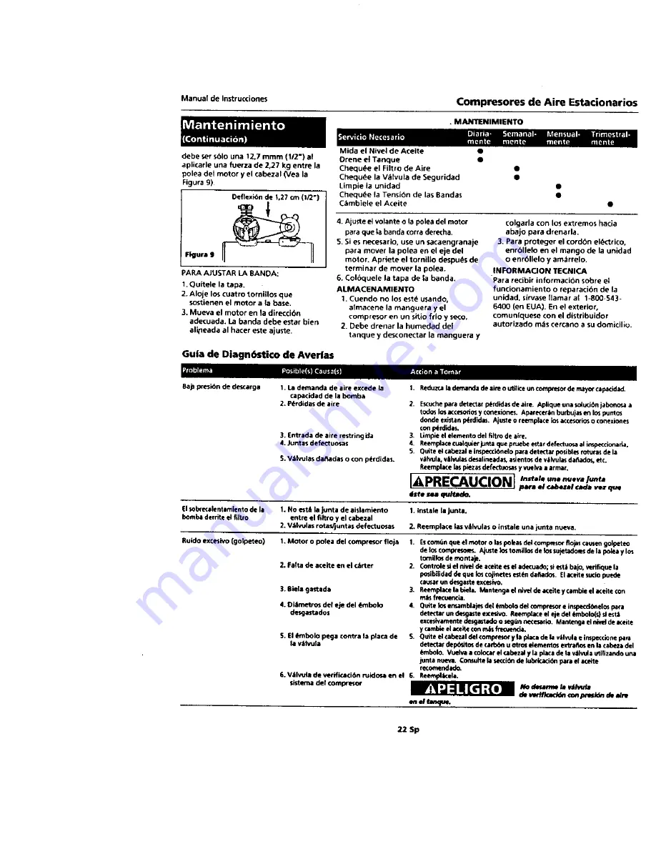 Campbell Hausfeld VT6329 Operating Instructions Manual Download Page 22