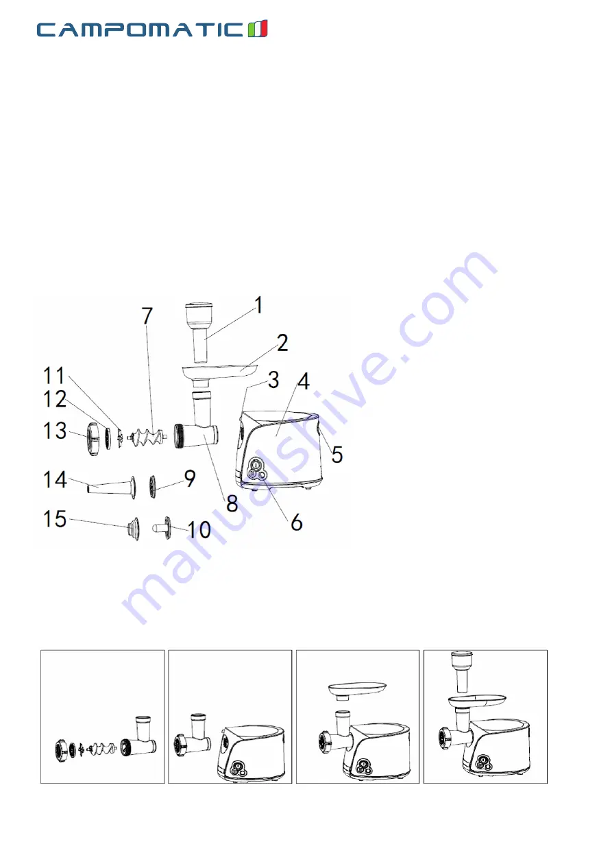 Campomatic Pro grinder MG1700 Скачать руководство пользователя страница 3