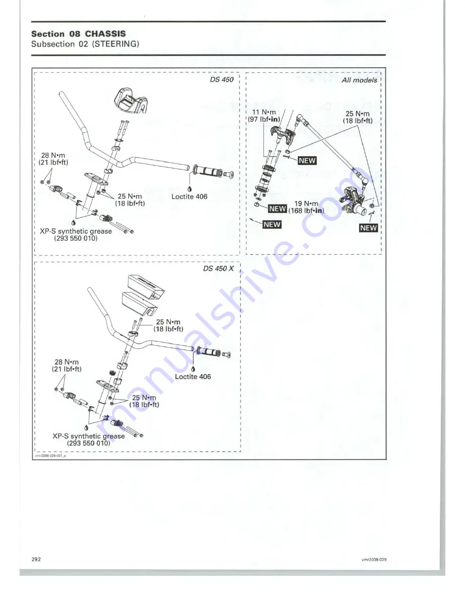 Can-Am 2008 DS 450 EFI X Shop Manual Download Page 298