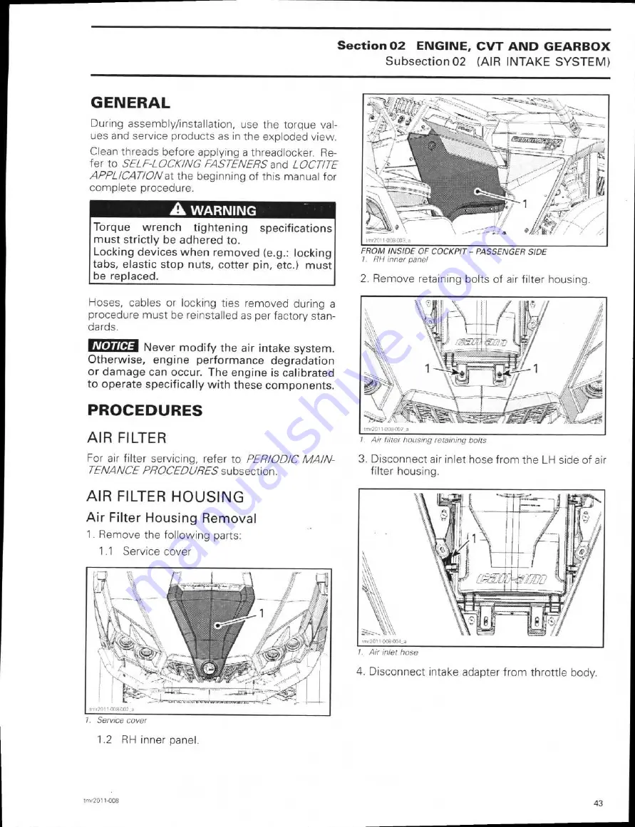 Can-Am 2011 commander 1000 Shop Manual Download Page 66