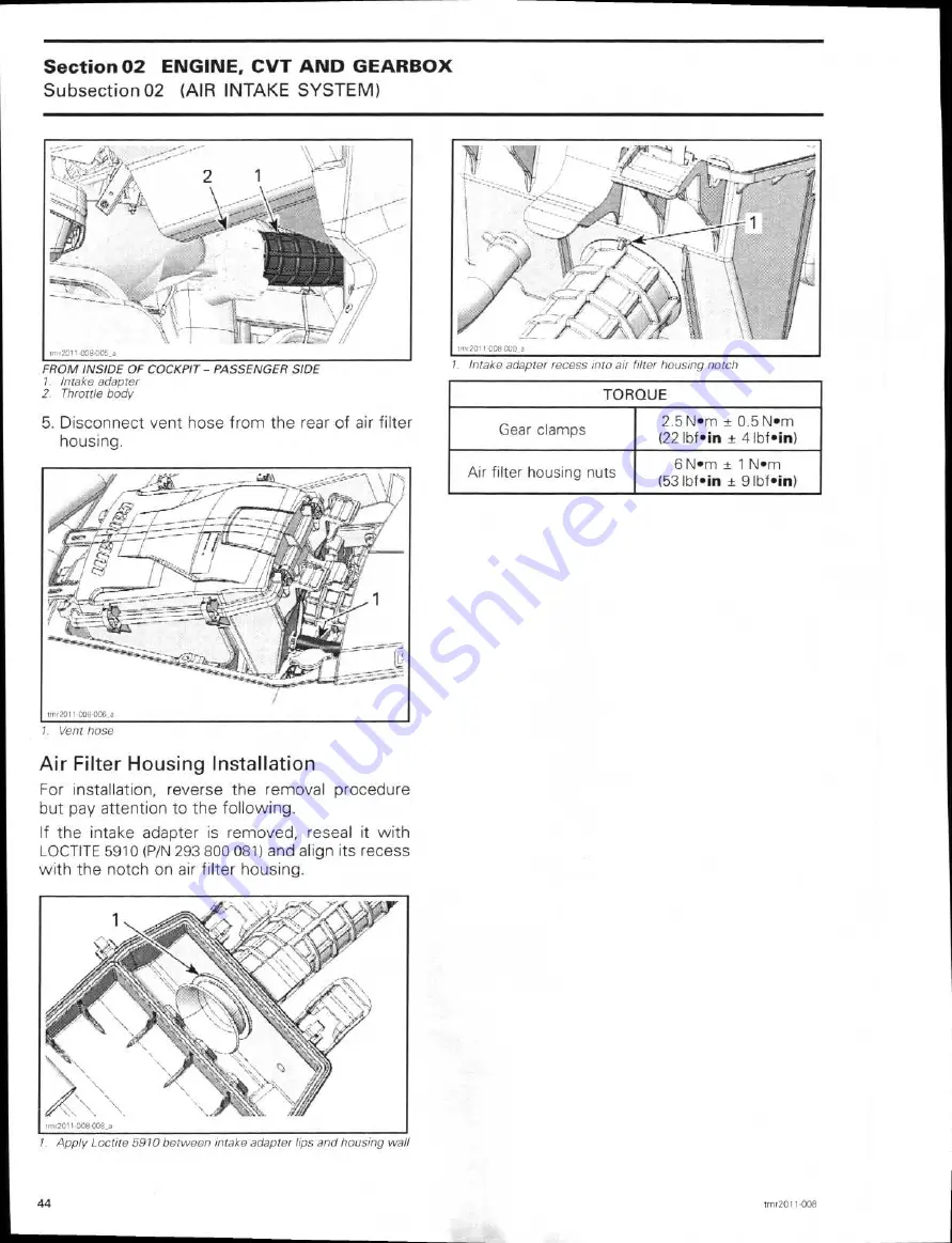 Can-Am 2011 commander 1000 Shop Manual Download Page 67