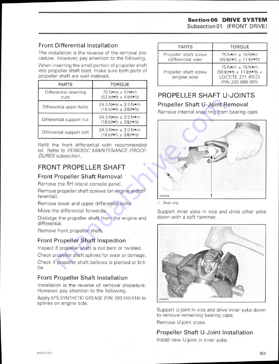 Can-Am 2011 commander 1000 Shop Manual Download Page 326