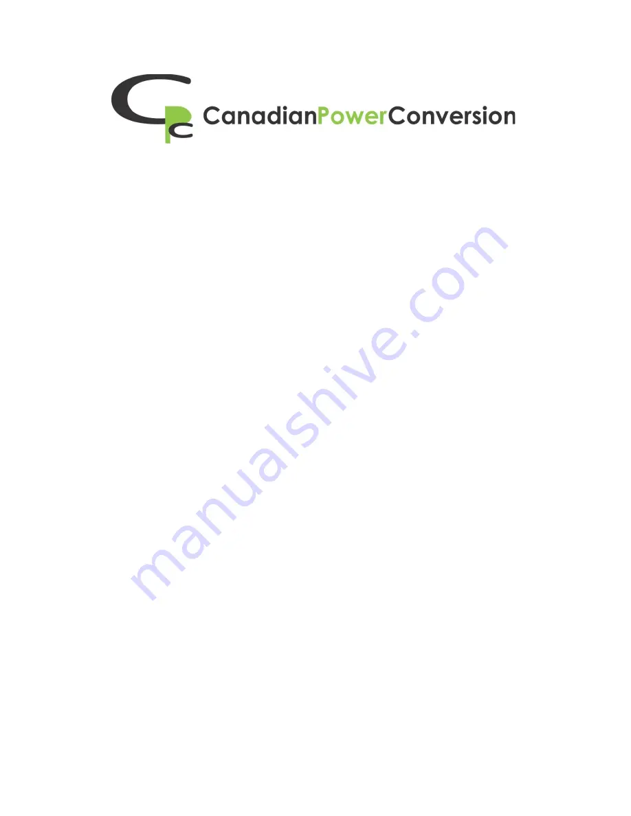 Canadian Power Conversion CPC-20 Owner'S Manual Download Page 1