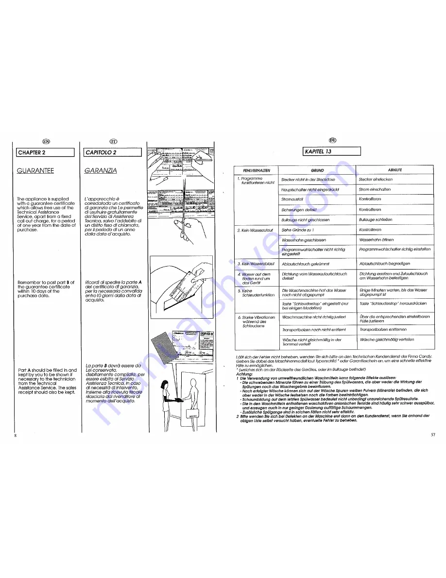 Candy AQUAMATIC 6 User Instructions Download Page 8