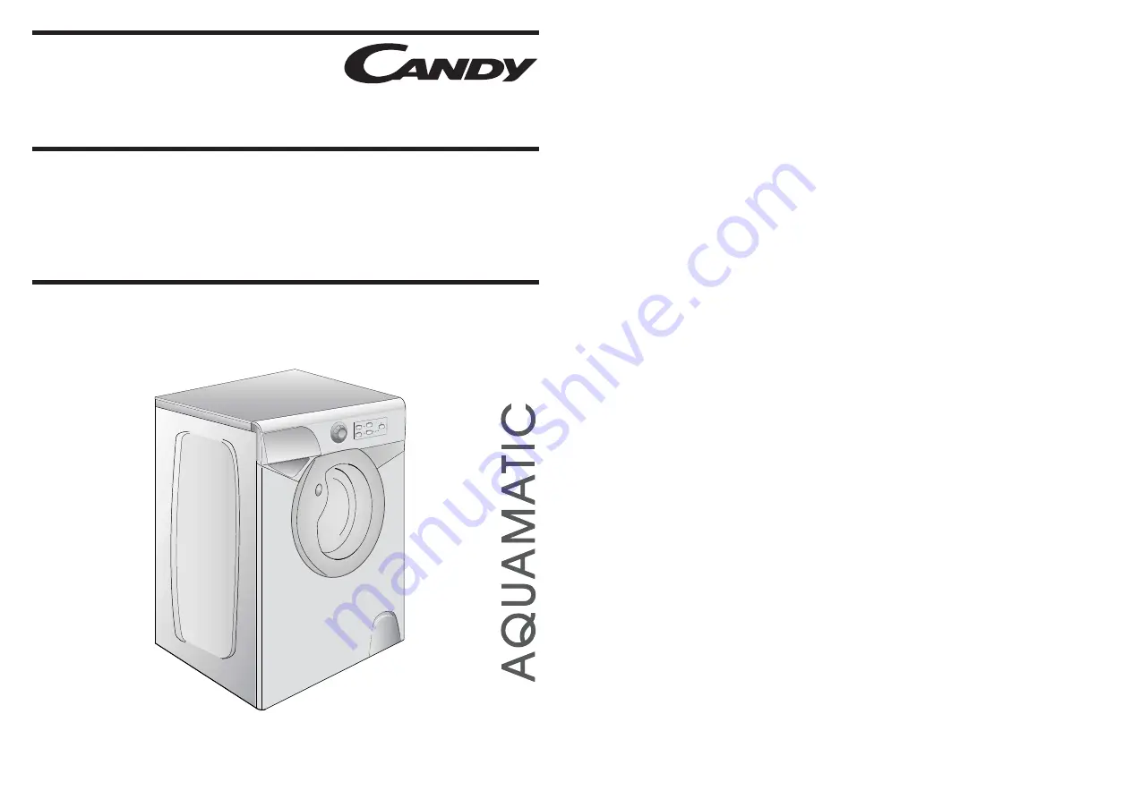 Candy Aquamatic Instructions For Use Manual Download Page 1