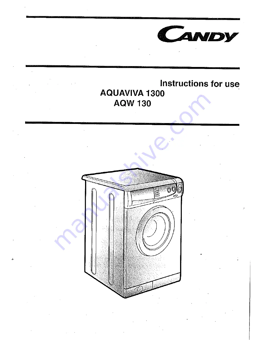 Candy Aquaviva 1300 Скачать руководство пользователя страница 1