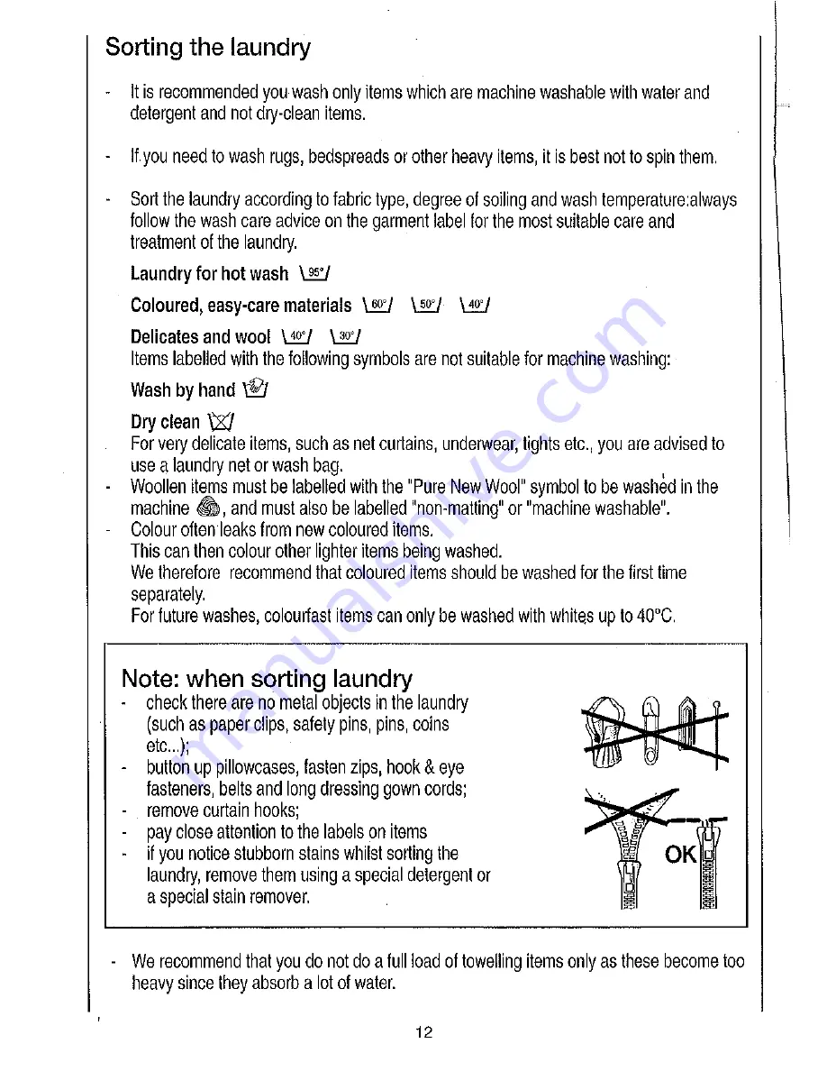 Candy Aquaviva 1300 Instructions For Use Manual Download Page 12