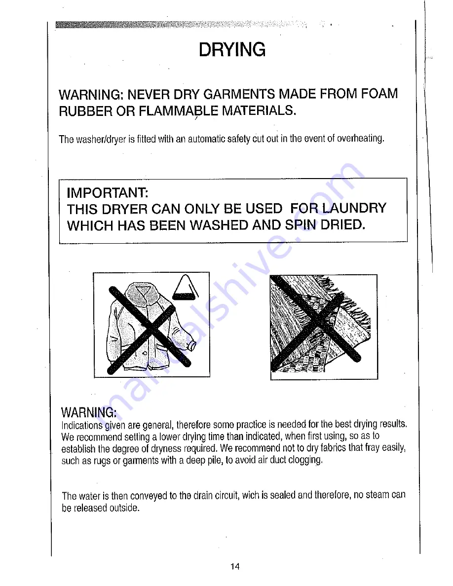 Candy Aquaviva 1300 Instructions For Use Manual Download Page 14