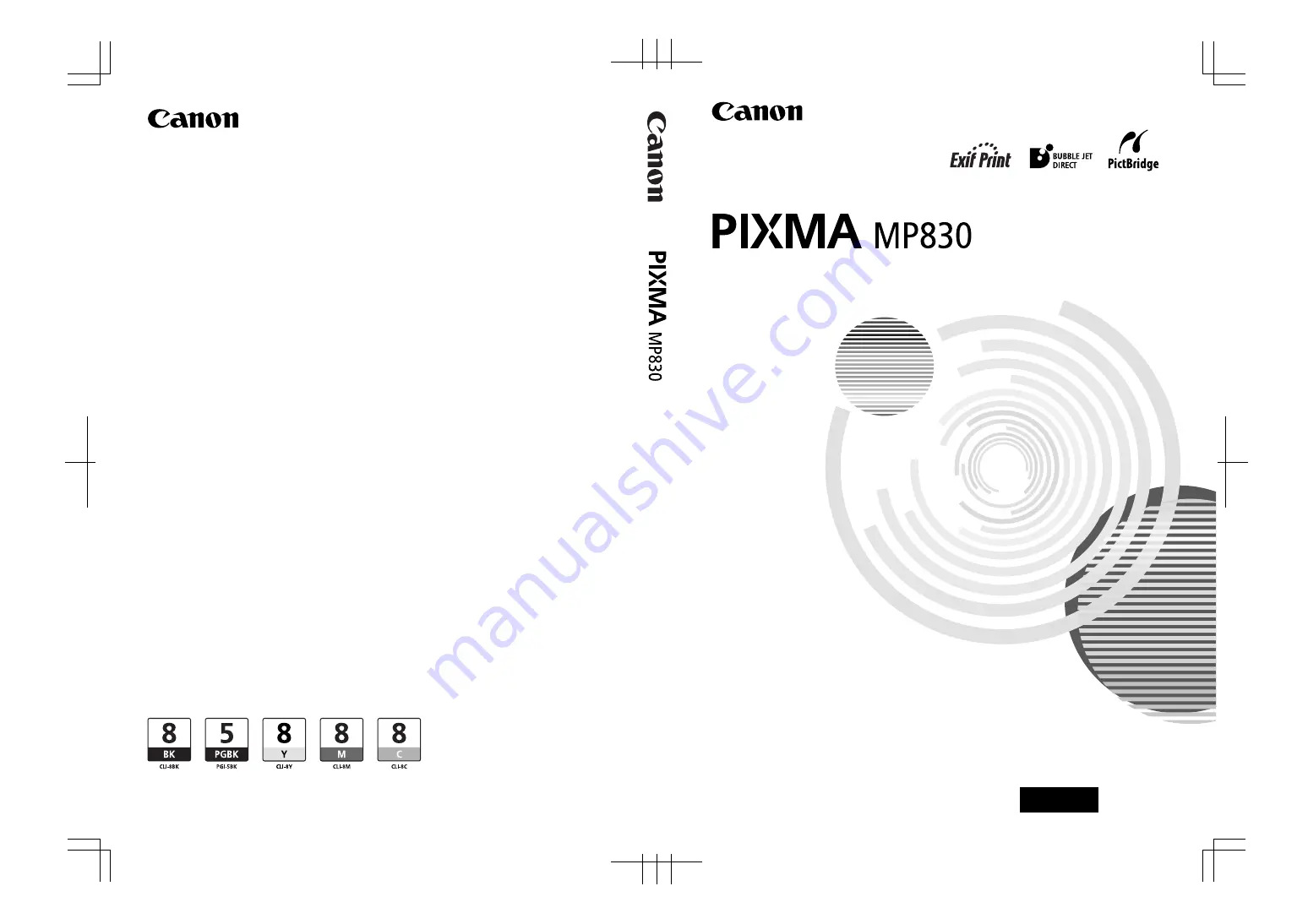 Canon 0583B002 - Pixma MP830 Office All-In-One Inkjet Printer User Manual Download Page 1