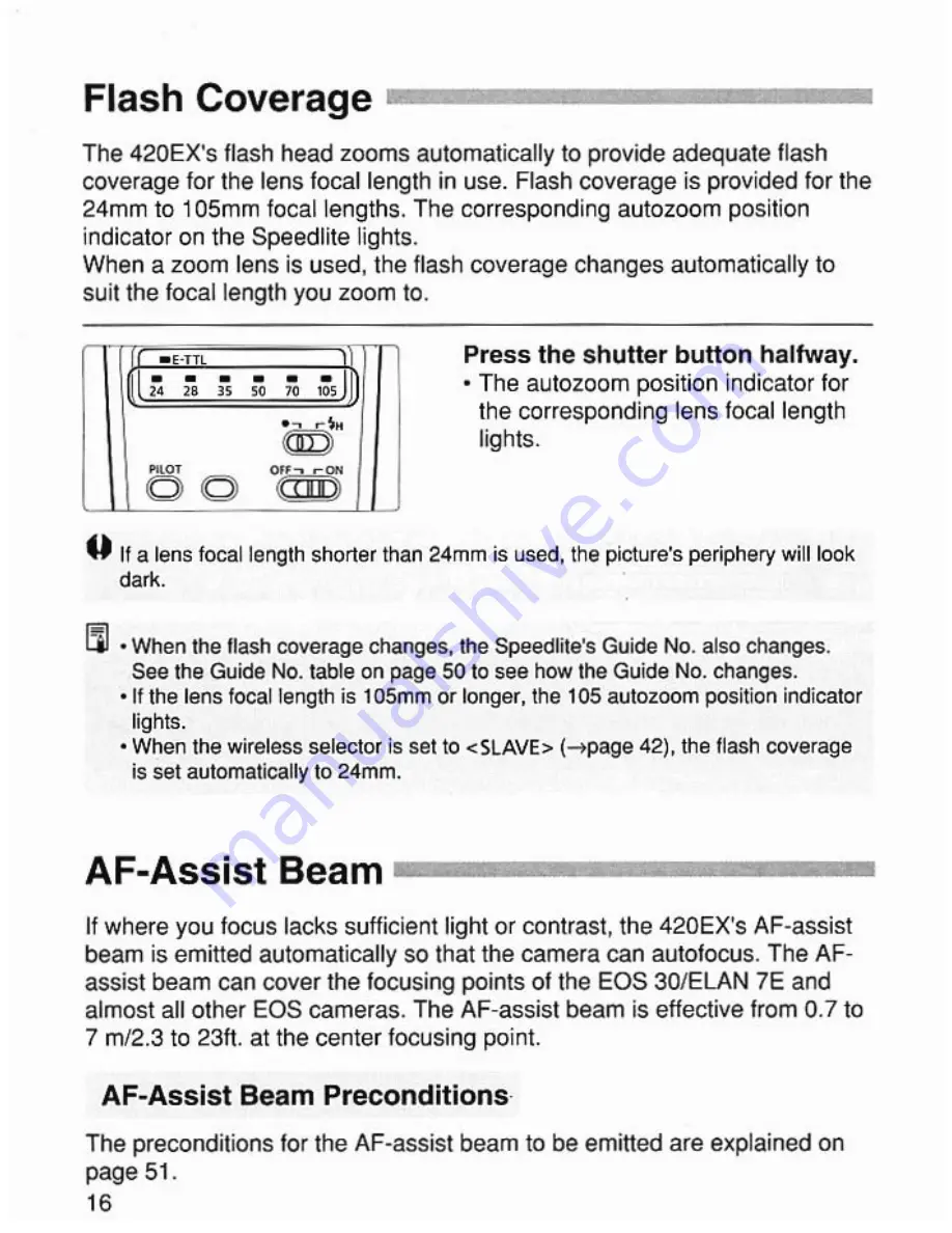 Canon 420EX - Speedlite - Hot-shoe clip-on Flash Instruction Manual Download Page 16