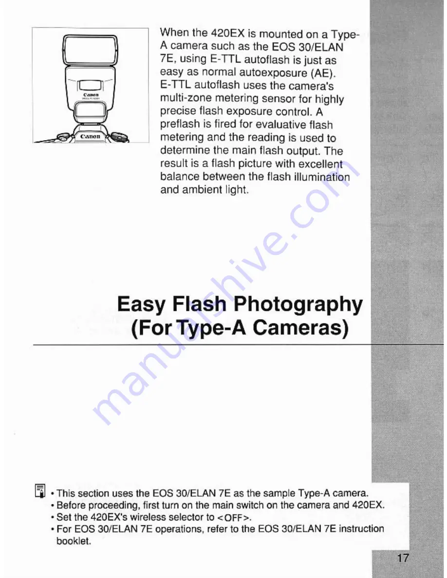 Canon 420EX - Speedlite - Hot-shoe clip-on Flash Instruction Manual Download Page 17