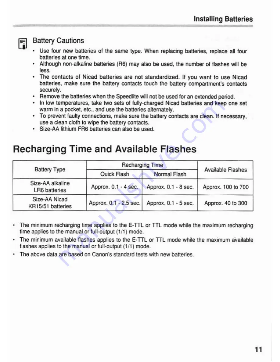 Canon 550EX - Speedlite - Hot-shoe clip-on Flash Instructions Manual Download Page 11