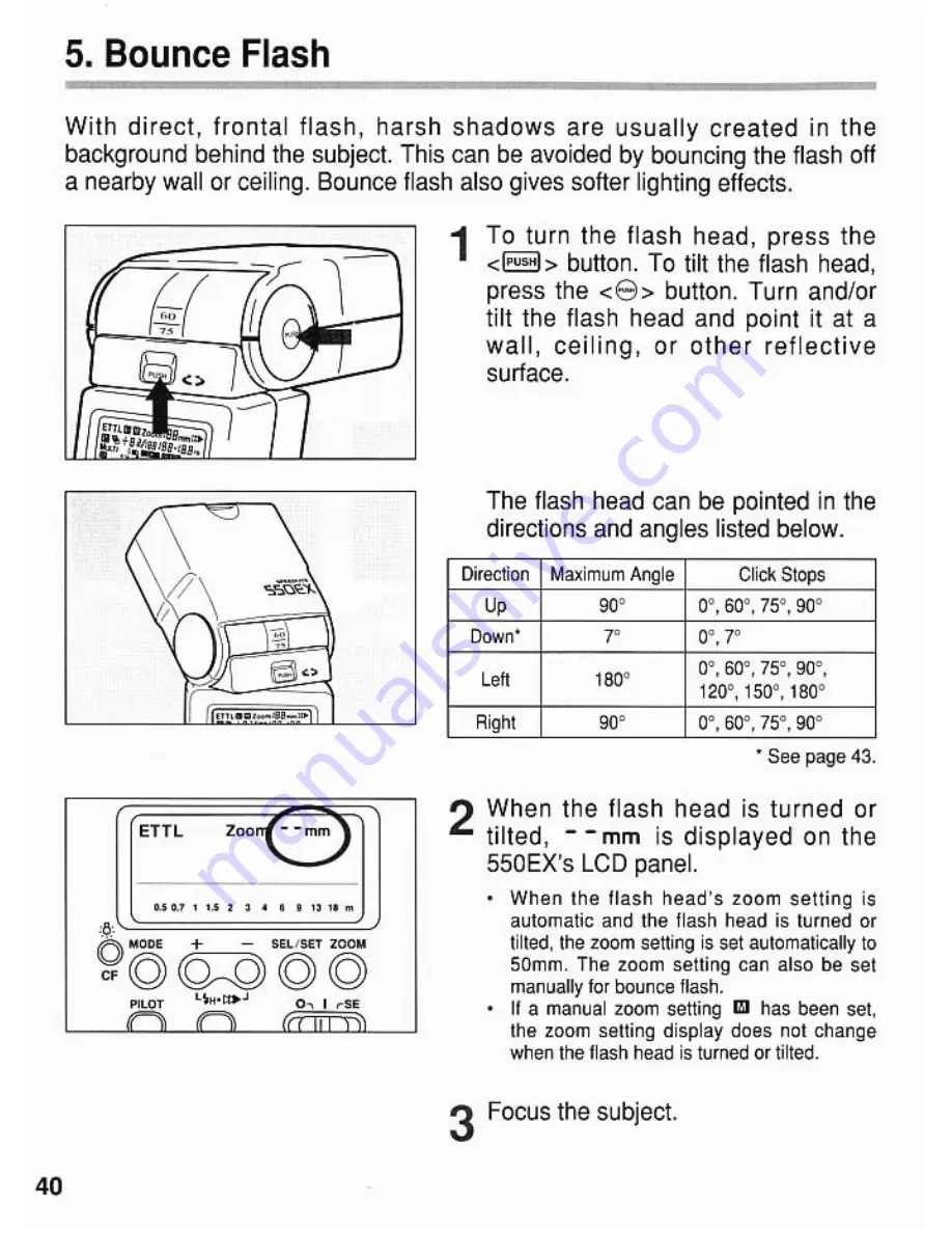 Canon 550EX - Speedlite - Hot-shoe clip-on Flash Instructions Manual Download Page 40